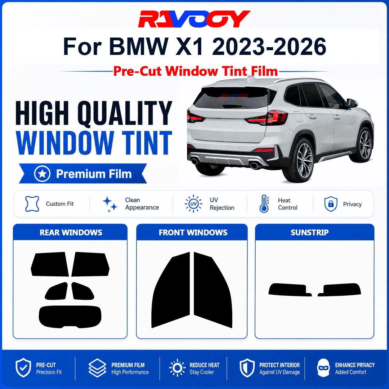 Privacy Screen Protector - BMW X1 2023-2026 전면 및 후면