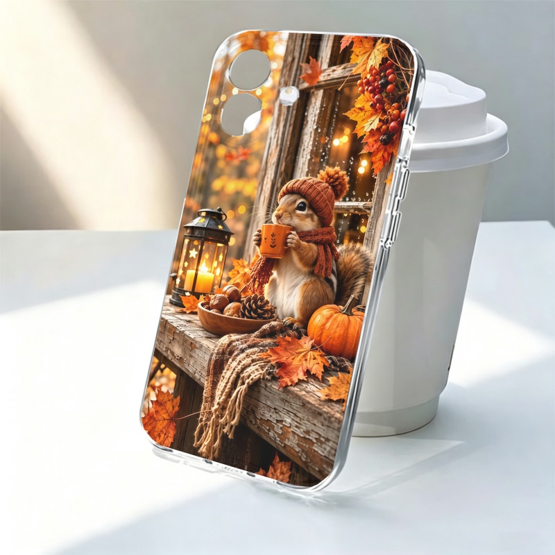 Apple Iphone 15 - 만화 동물 다람쥐 실리콘 폰 케이스